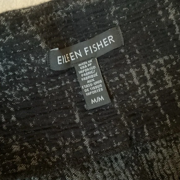 Eileen Fisher Black Textured Open-Front Blazer Coat, Medium - Picture 7 of 8